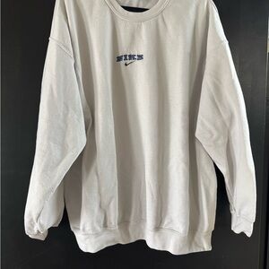 Gildan Gray Crewneck Sweater Soft Cotton Casual with Nike embroidered